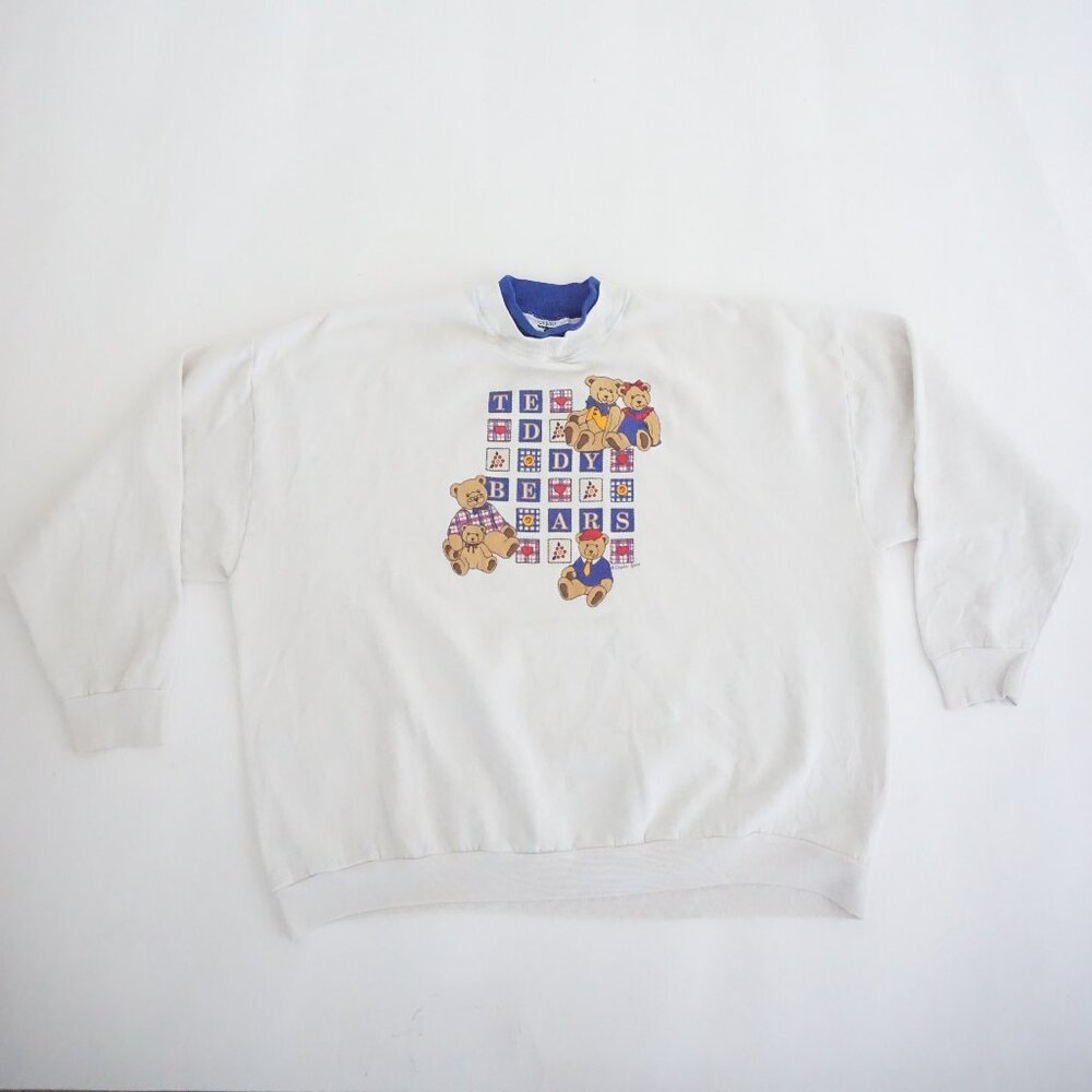 Vintage Gopher Teddy Bear Patchwork Alphabet Graphic Cottagecore Sweatshirt 3X